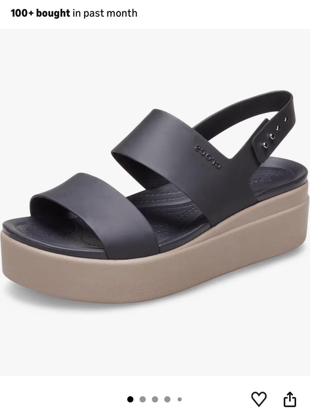 CROCS Women’s Black Sandal with Tan Platform